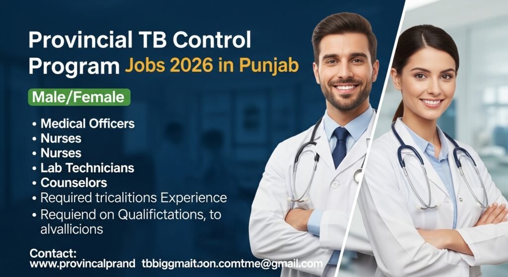 Provincial TB Control Program Jobs in Punjab
Male/Female
